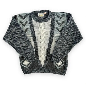 𝅺vintage Hand Knit Saddlebred Chunky Sweater